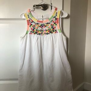 Jcrew White Embroidered Dress